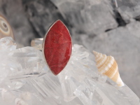 Red Sponge Coral Ring in Sterling Silver